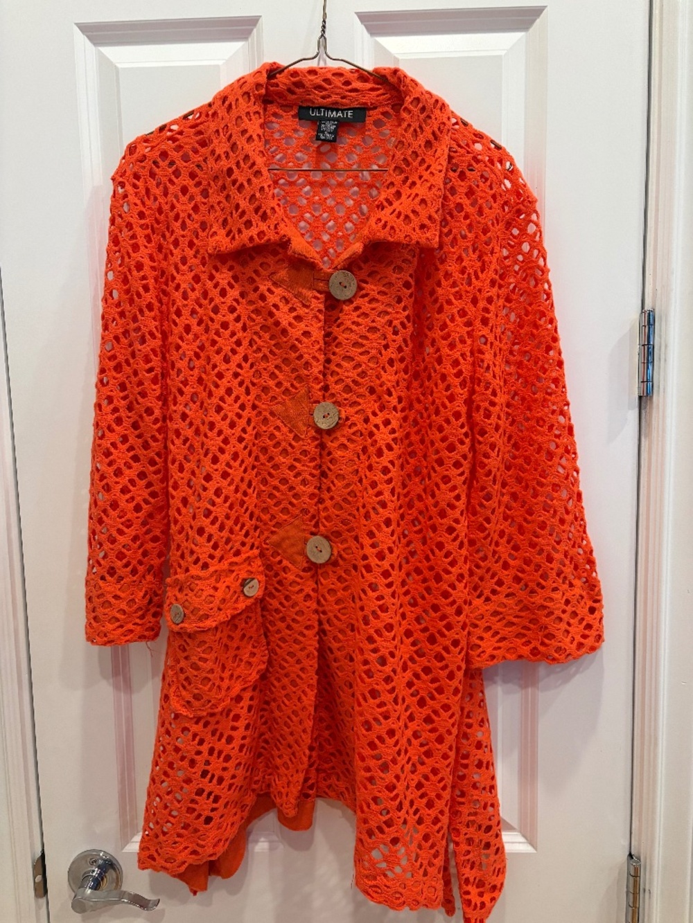 Orange Top/Swim suit cover up or a fun date night top XL